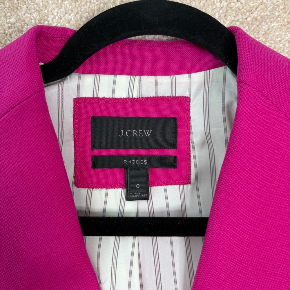 J.CREW Rhodes Blazer Women's 0 Pink Wool‎ Gold Button Professional Barbiecore - Picture 6 of 11